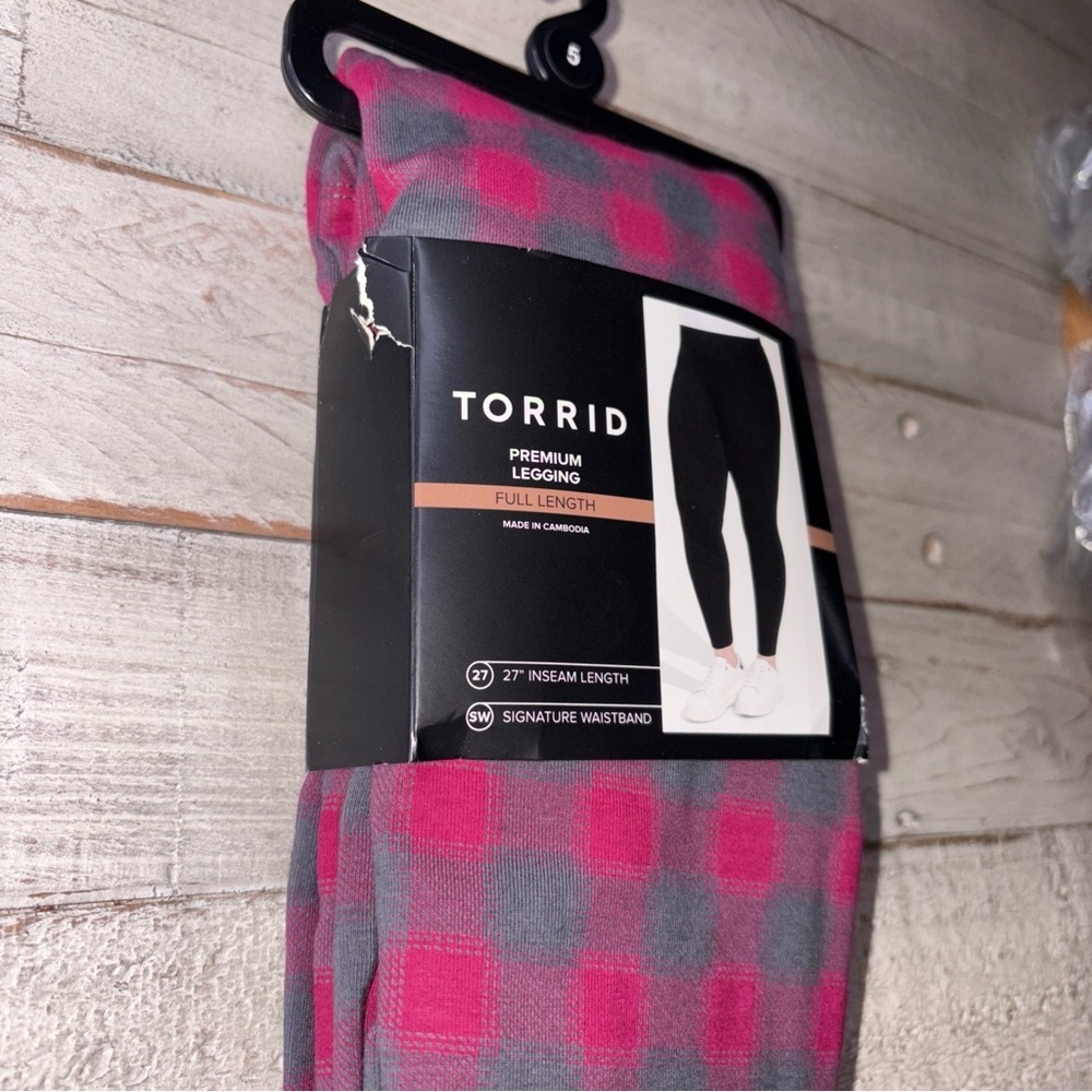 TORRID FULL LENGTH SIGNATURE WAIST PREMIUM LEGGINGS SIZE 5X Scarlett Plaid - Picture 4 of 15